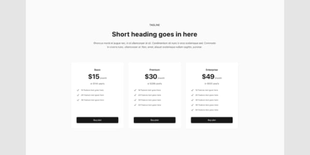 Pricing Sections